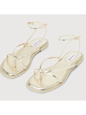 ❌Sold❌ Steve Madden Metallic Gold “Agree” Strappy Ankle-Tie Sandals